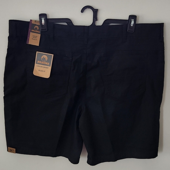 🩳 Brahma Men’s Black Canvas Shorts Size 44 – NWT, 9” Inseam Relaxed Fit - Picture 2 of 13